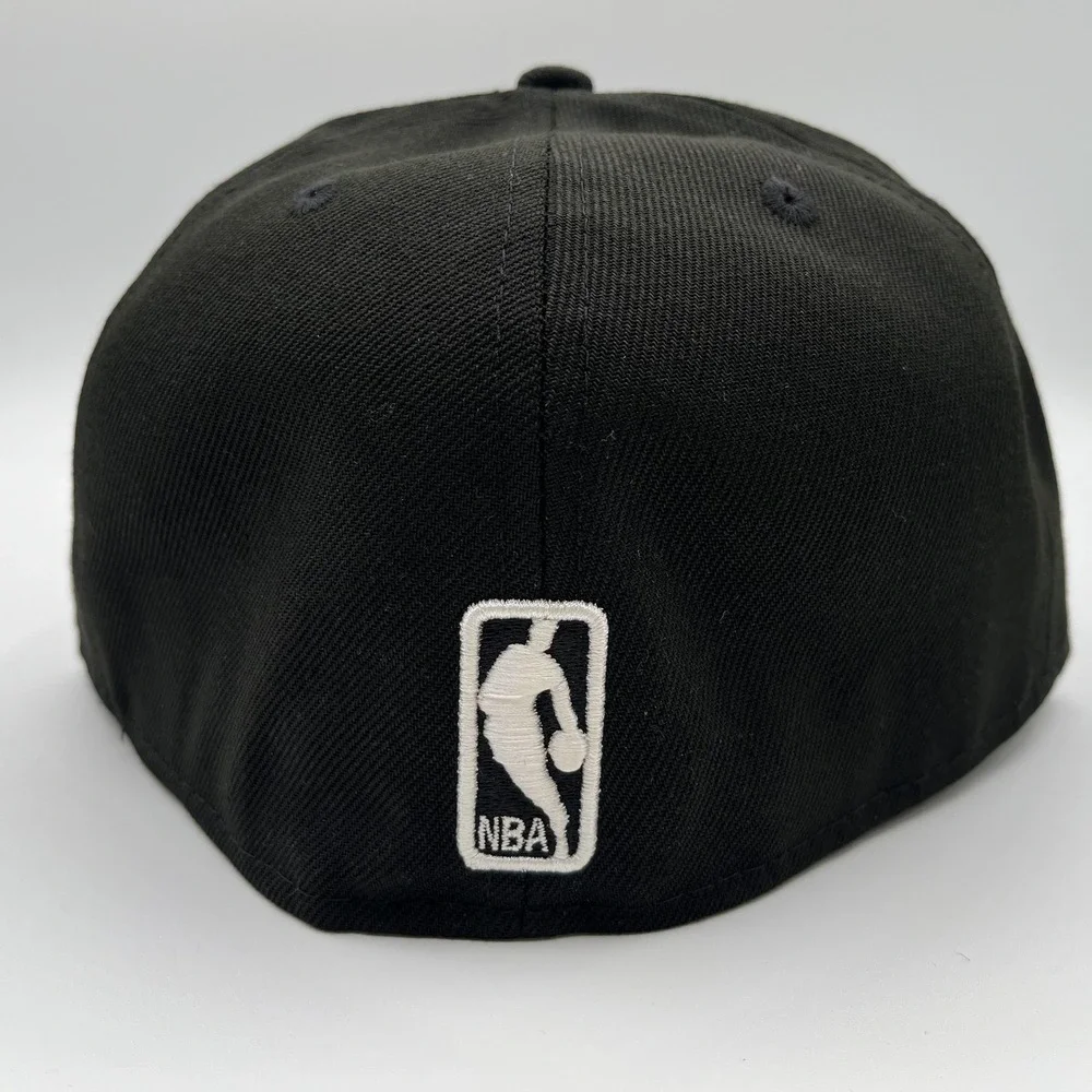 Brooklyn Nets New Era 59FIFTY Hat Cap Fitted Mens 7 1/2 Black NBA Basketball NEW